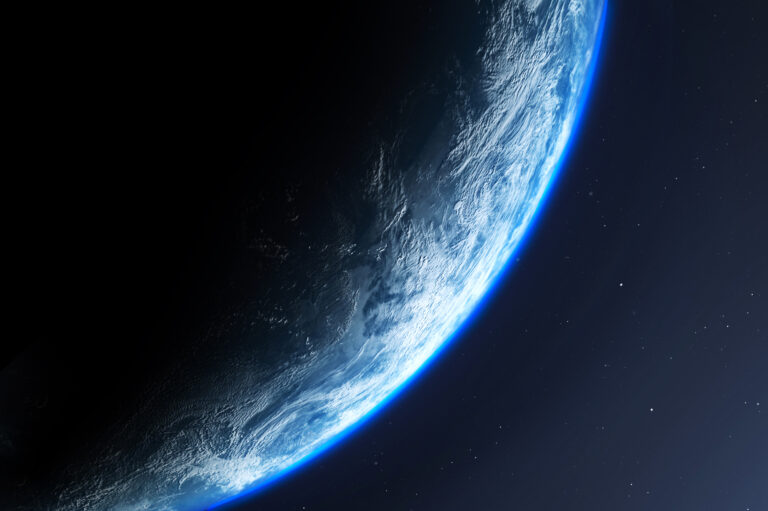 Earth planet viewed from space , 3d render of planet Earth, elements of this image provided by NASA - depositphotos.com
